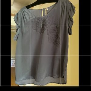 Petticoat alley blue silk shirt